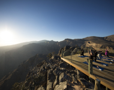 Morgenyoga på Alila Jabal Akhdar, Oman