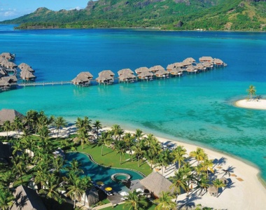 Luftfoto af Four Seasons Bora Bora, Fransk Polynesien Luftfoto af Four Seasons Bora Bora, Fransk Polynesien