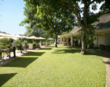 Restauranten på Ilala Lodge, Zimbabwe, Afrika