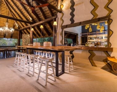Baren på Sabi Sabi Bush Lodge, Sydafrika Baren på Sabi Sabi Bush Lodge, Sydafrika