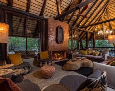 Lounge på Sabi Sabi Bush Lodge, Sydafrika Lounge på Sabi Sabi Bush Lodge, Sydafrika