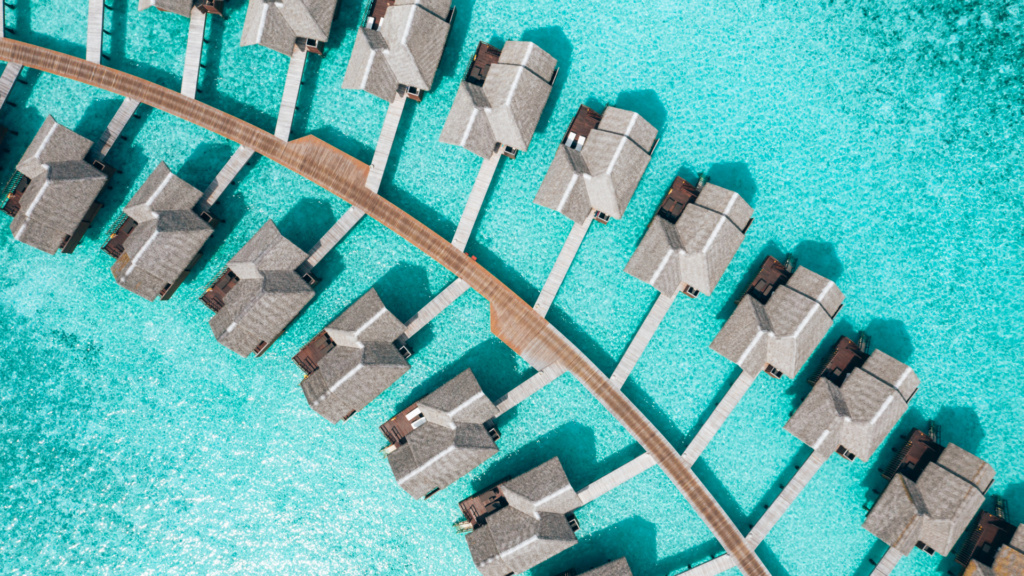 Luftfoto af Ocean Villaerne på Heritance Aarah, Maldiverne