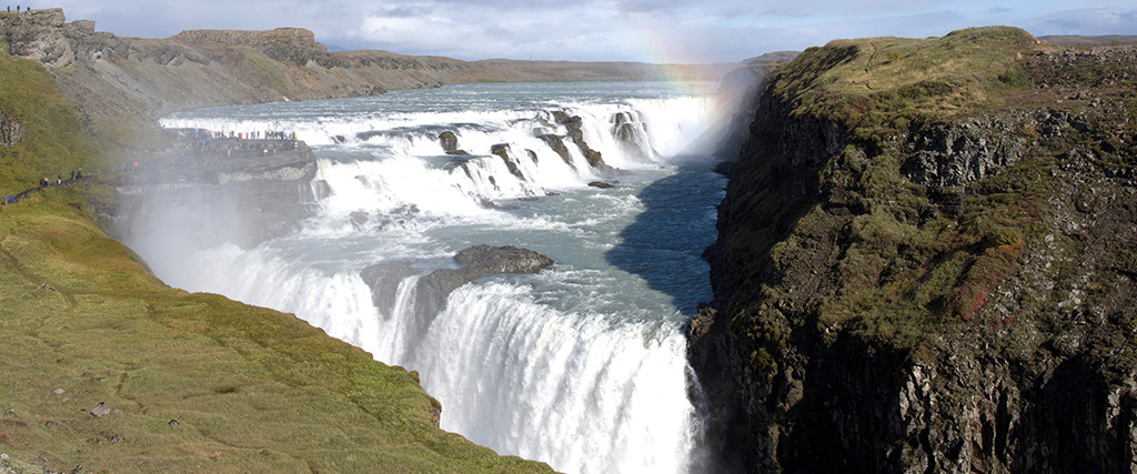 Vandfaldet Gullfoss på Island