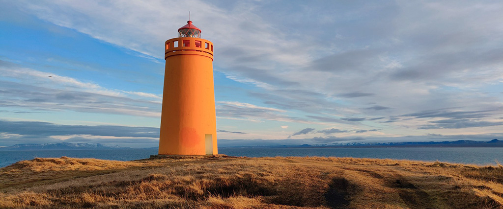 Holmsberg fyrtårn ved Keflavik, Island