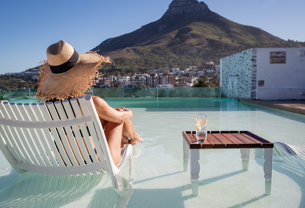 Tagterrasse med pool på The Marly Boutique Hotel and Spa, Cape Town, Sydafrika