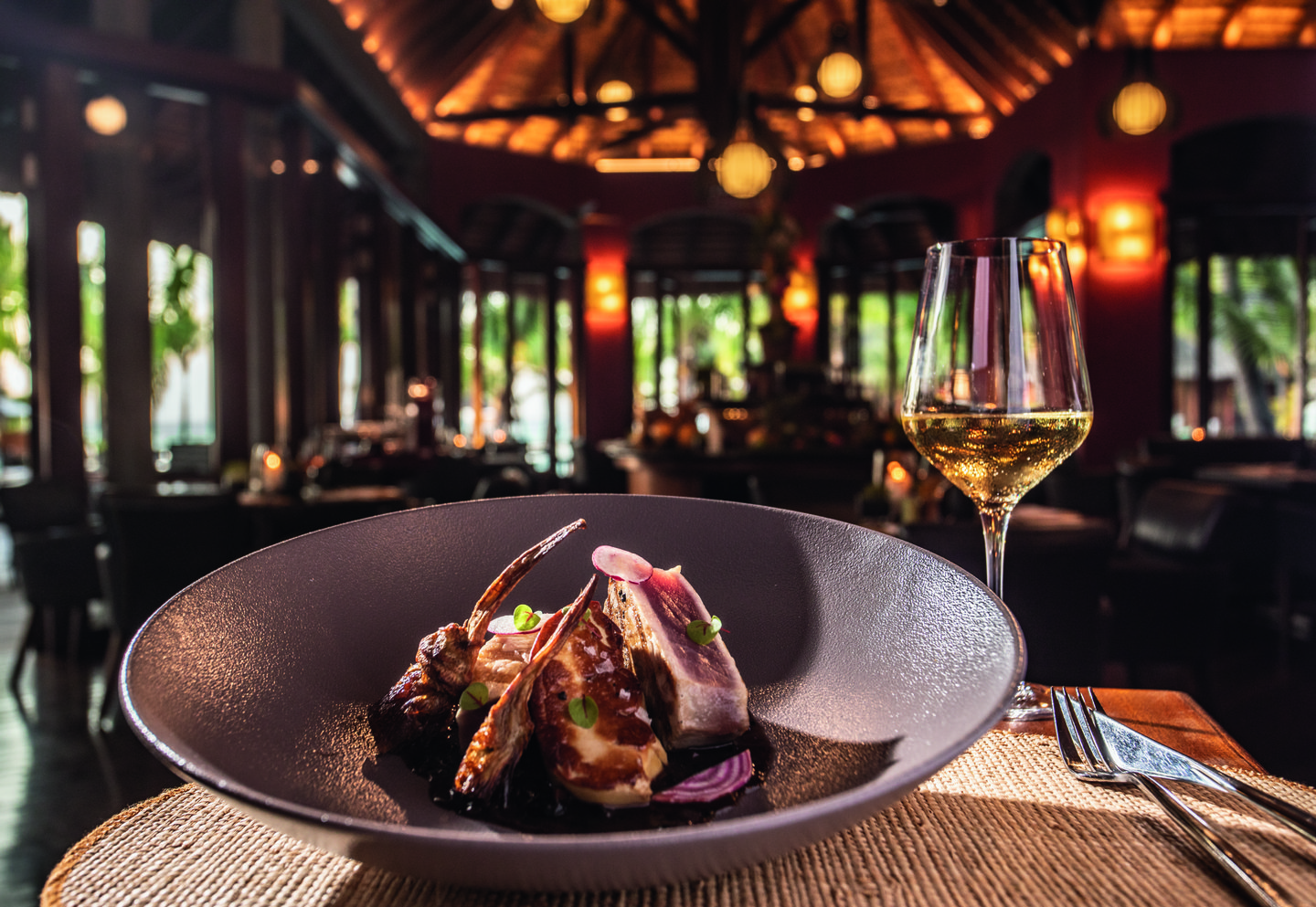 Restauranten Dinas på Dinarobin Beachcomber Golf Resort & Spa, Mauritius Restauranten Dinas på Dinarobin Beachcomber Golf Resort & Spa, Mauritius